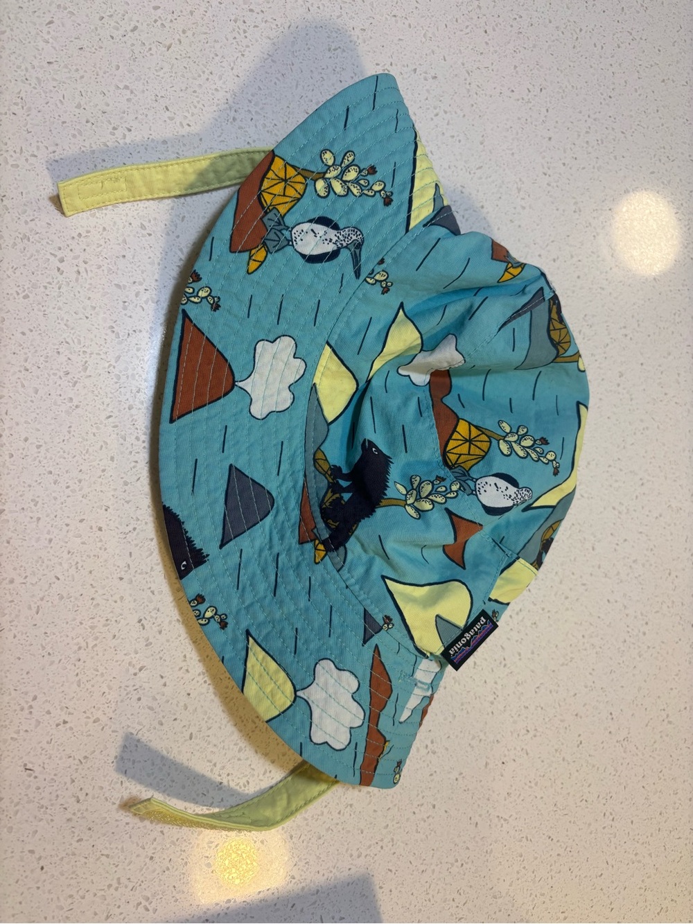 Patagonia reversible Kids bucket sun Hat in Teal